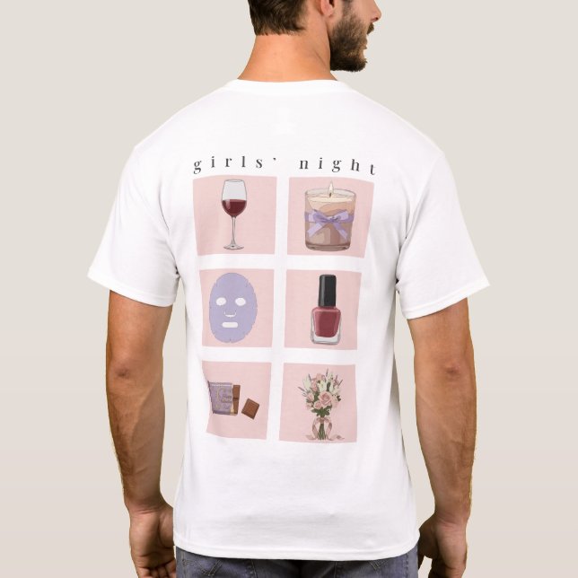 Camiseta Estética para Noites de Meninas (Verso)