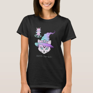 Camiseta Estética Pastel Goth Fofa Bruxa Felina Assustadora