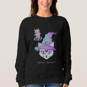 Camiseta Estética Pastel Goth Fofa Bruxa Gata E Ir