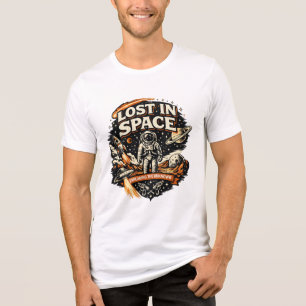 Camiseta Estética Perdido no Espaço Design Vintage Astronau
