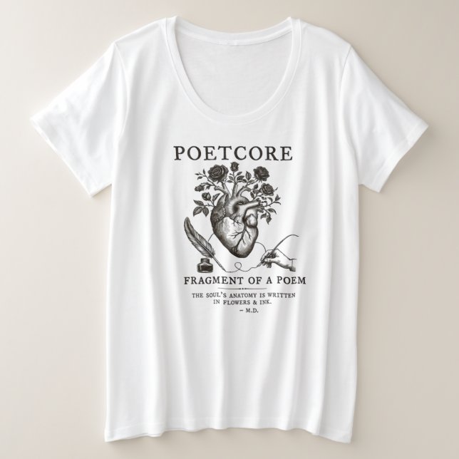 Camiseta Estética Poetcore da Academia Sombria Anatomia Vin (Frente do Design)