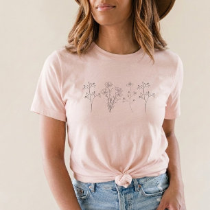 Camiseta Estética rosa Flor flores silvestres para amante d