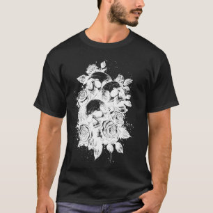 Camiseta Estética Rosa Gótica Mística Floral Alternativa Oc