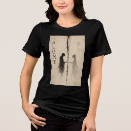 Camiseta Estética Silhueta Gráfica Escura Solitária