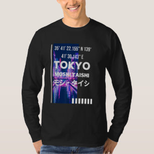 Camiseta Estética Streetwear de Tóquio com Falha Japonesa C