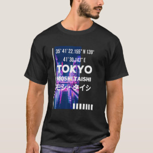 Camiseta Estética Streetwear de Tóquio Cyberpunk com Falhas