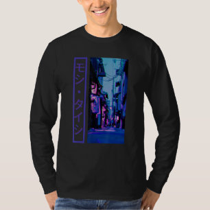 Camiseta Estética Streetwear de Tóquio Cyberpunk com Falhas
