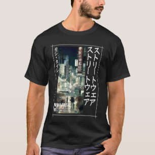 Camiseta Estética Streetwear de Tóquio Cyberpunk Glitch Jap