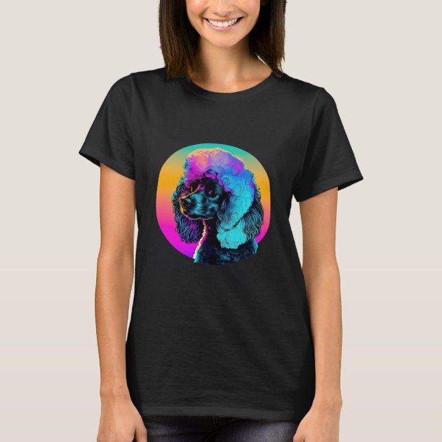 Camiseta Estética Synthwave dos anos 80 e Poodle (Frente)