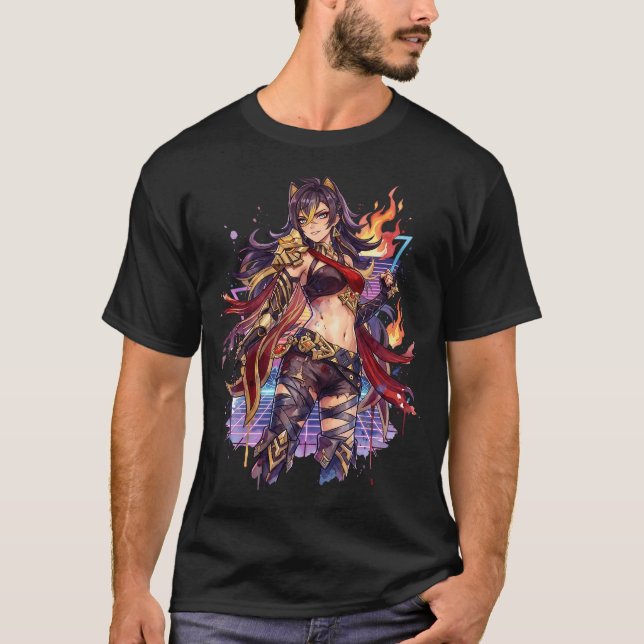 Camiseta Estética Vaporwave Dehya Genshin Impact (Frente)