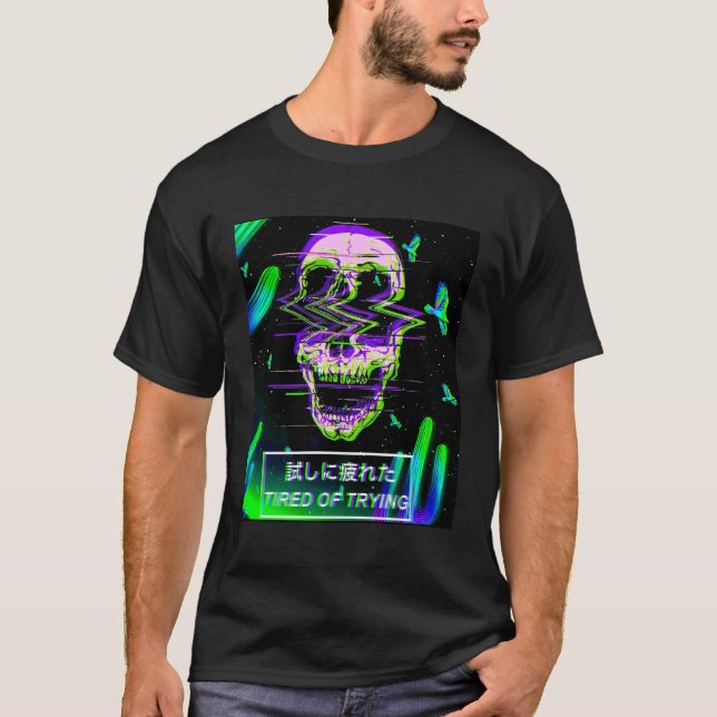 Camiseta Estética Vaporwave Japonês Futurismo Tee Animes (Frente)