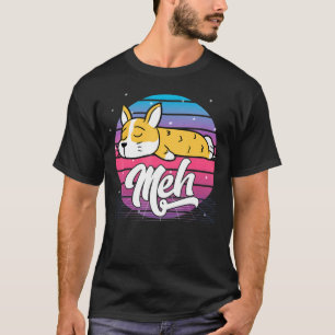 Camiseta Estética Vaporwave Japonês Otaku Meme Meh Corgi