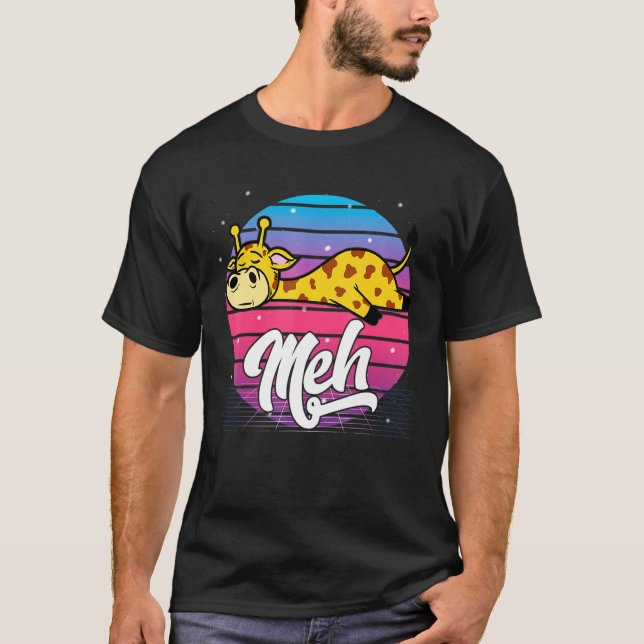 Camiseta Estética Vaporwave Japonês Otaku Meme Meh Giraff (Frente)