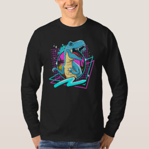 Camiseta Estética Vaporwave T Rex Dinossauro 90 e 80