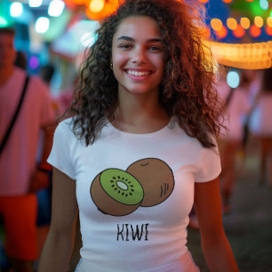 Camiseta estética verde kiwi fofa de verão