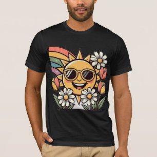 Camiseta Estética Vintage Floral Florido Sorriso Retro Sol