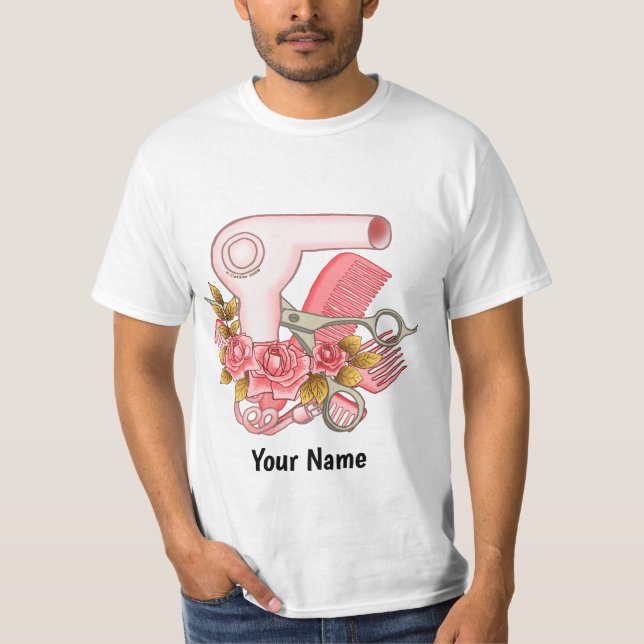 Camiseta Esteticista Pink Roses  (Frente)
