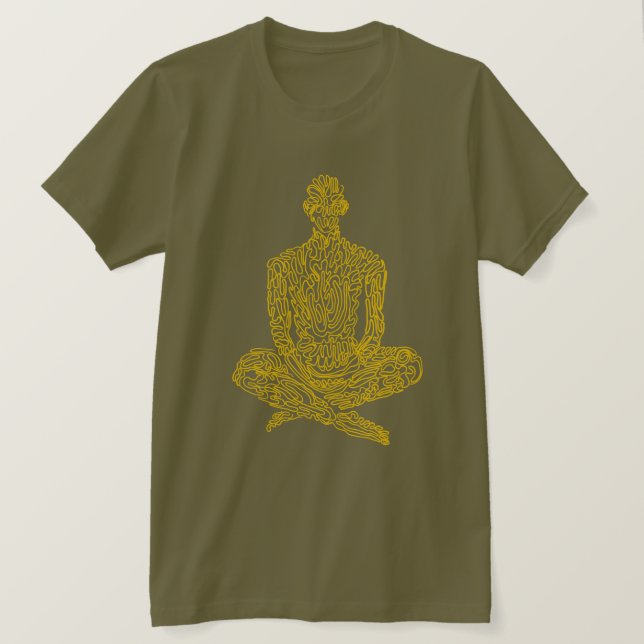 Camiseta Estético ascético (exército com amarelo) (Frente do Design)