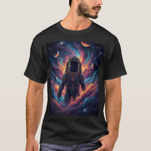 Camiseta Estético Astronauta Cósmico Nebulosa Espaço Gráfic