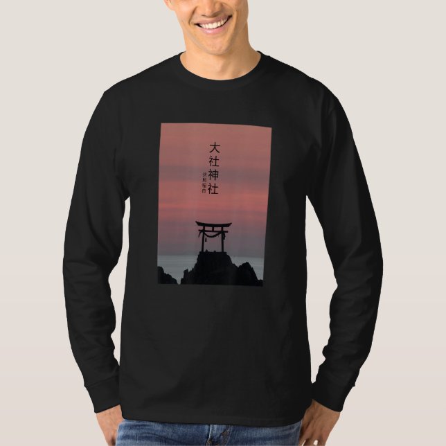 Camiseta Estético de Vaporwave Torii Arch (Frente)