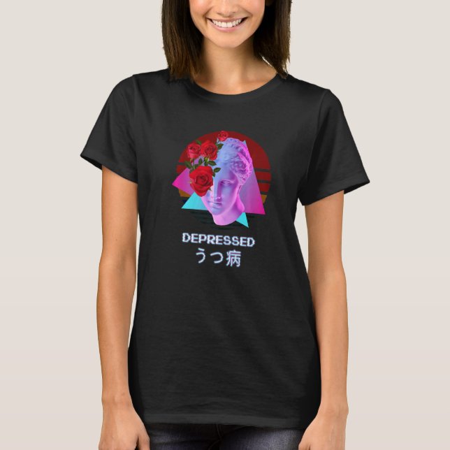 Camiseta Estético Vaporwave deprimido (Frente)