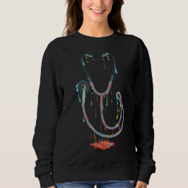 Camiseta Estetoscópio Abstrato a Pingar – Arte Médica