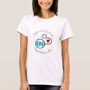 Camiseta Estetoscópio azul RN-Shirt Dia de os namorados