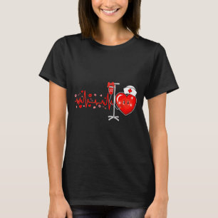 Camiseta Estetoscópio Batimento Cardíaco Enfermeira Dia dos