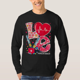 Camiseta Estetoscópio Cardíaco Namorados Enfermeiros De Amo