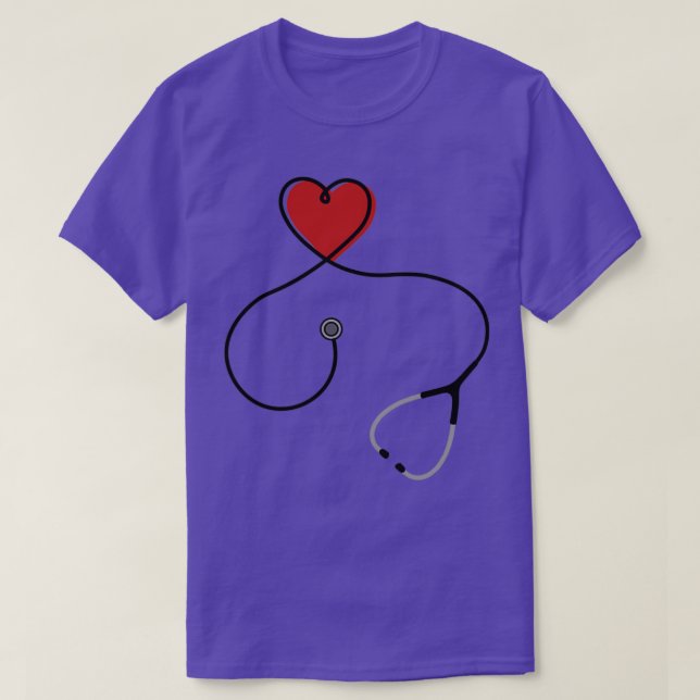 Camiseta Estetoscópio com coração (Frente do Design)
