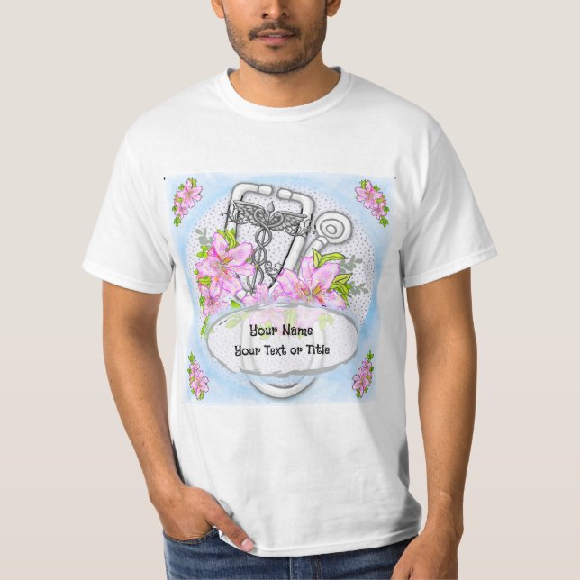 Camiseta Estetoscópio com lírio (Frente)