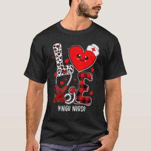 Camiseta Estetoscópio de Amor Coração Enfermeira UTI Neo Na