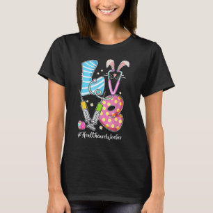 Camiseta Estetoscópio de Amor Profissional de Saúde Bunny E