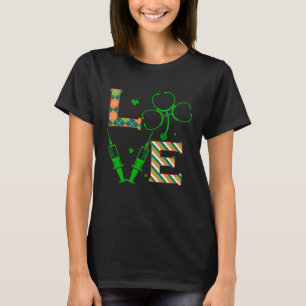 Camiseta Estetoscópio de Amor Seringa Vida de Enfermeira Di