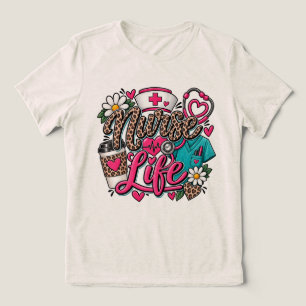 Camiseta Estetoscópio de Coração com Estampa de Leopardo Vi
