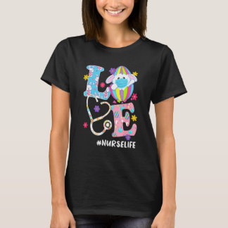 Camiseta Estetoscópio de Enfermagem Vida de Lavagem Enferme