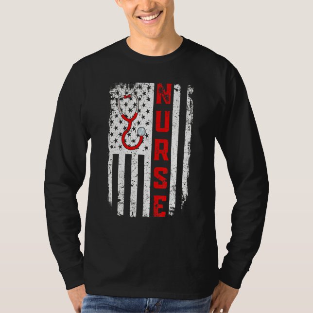 Camiseta Estetoscópio de Enfermeira Americana Doutor A band (Frente)
