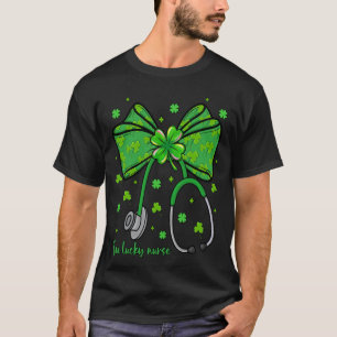 Camiseta Estetoscópio de Laço Coquete Dia de São Patrício U