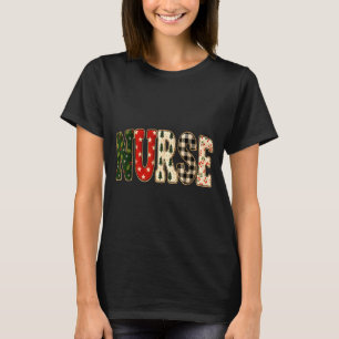 Camiseta Estetoscópio de Natal Enfermeira Roupas de Natal P