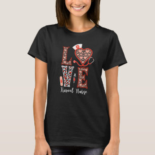 Camiseta Estetoscópio de Viagem Enfermeira Coração Estampa 
