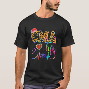 Camiseta Estetoscópio Enfermeira Leopardo Tie Dye Cma Vida