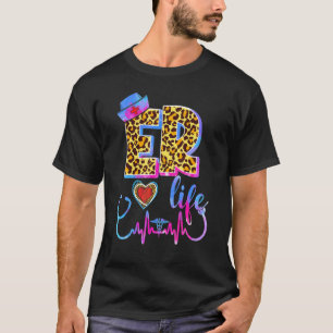 Camiseta Estetoscópio Er Vida Leopard Tie Dye Enfermeira Le