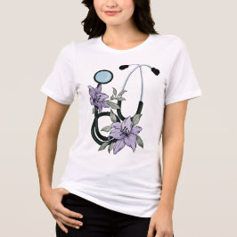 Camiseta Estetoscópio Floral – Cura em Flor