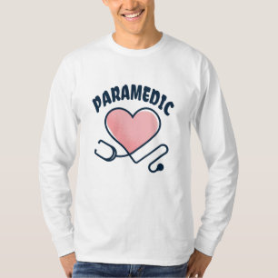 Camiseta Estetoscópio paramédico com coração