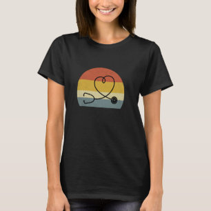 Camiseta Estetoscópio Retro para Crianças Médico Pediatria
