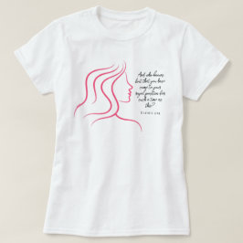 Camiseta Esther 4:14 Bíblia de script - Silhueta rosa versá