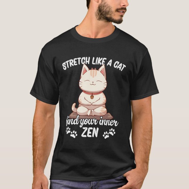 Camiseta Esticar Como Um Gato De Yoga (Frente)
