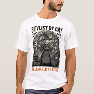 Camiseta Estilista de Cabelo de Bruxas de Halloween Salão V