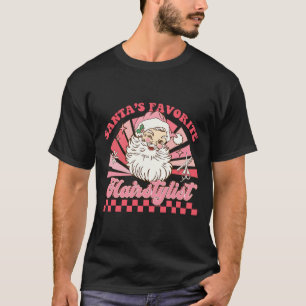 Camiseta Estilista de Cabelo Natal Papai Noel Vintage Xmas