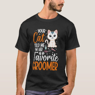 Camiseta Estilista de Gatinhos Groomer de Gatos Favorito Pe